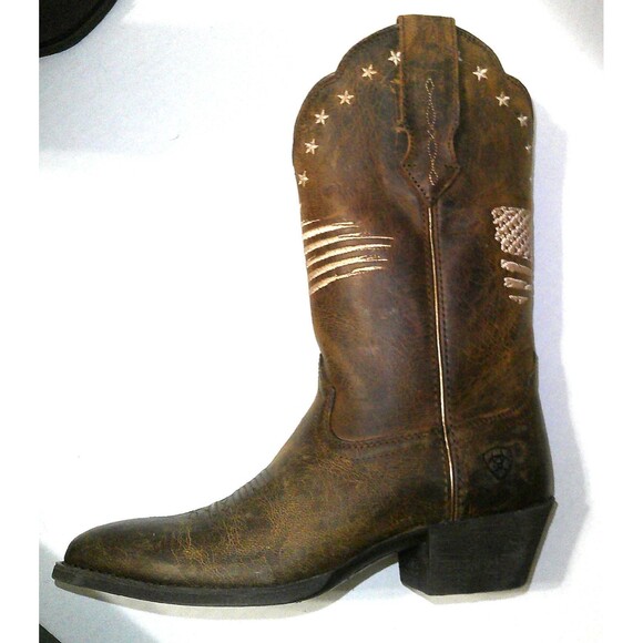 New NWT NIB Womens 7 Ariat Boot Western Distressed Heritage Liberty Leather Brow - Picture 8 of 11